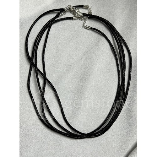 Leather Braided Cord Necklace 18"