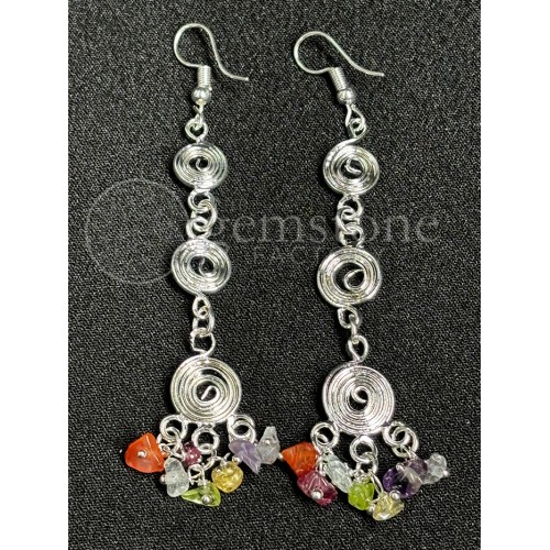 Spiral Dangle Earring with Chakra