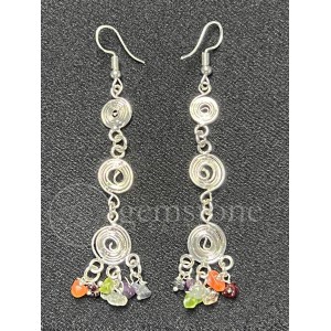 Spiral Dangle Earring with Chakra