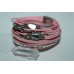 Multiple Strand Bracelet Pebble Beads With Magnetic Clasp -  Pink