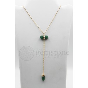 Double Terminated Point Drop Necklace