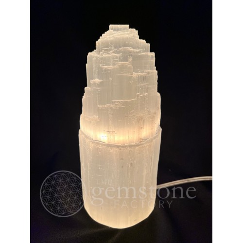 Selenite Skyscraper Lamp Small 8"