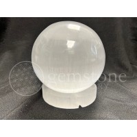 Selenite Sphere Lamp w Selenite Base