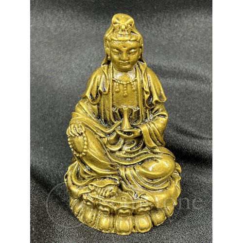 Gold Colored-Resin Kwan Yin