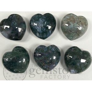 45mm Puffy Hearts - Moss Agate