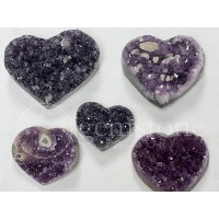 Amethyst Cluster Hearts A
