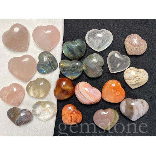 30-40mm Puffy Gemstone Hearts