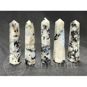 Faceted Points - Rainbow Moonstone 