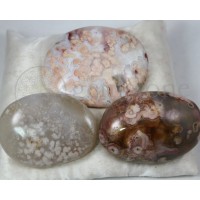 Flower Agate Polished Palm Stones