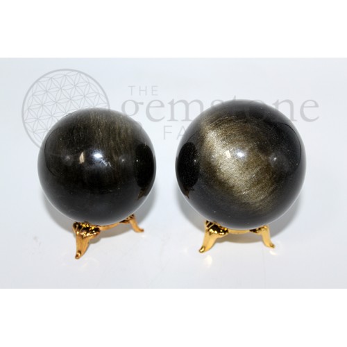 Obsidian Gold Sheen Spheres