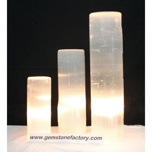 Selenite Cylinder Lamp Medium/Large