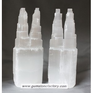 Selenite Twin Tower 8" Points