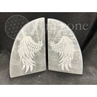 Selenite Bookends -  Angel Wings