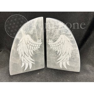Selenite Bookends -  Angel Wings