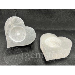 Selenite Heart Candleholder (8cm)