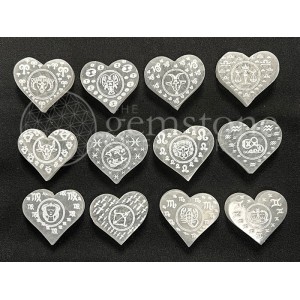 Selenite Hearts - Zodiac 