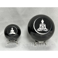 Shungite Sphere 50mm Engraved Buddha