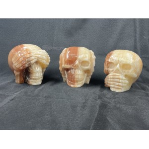 3pc Calcite skull set #72