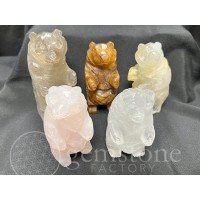 Carved Quartz Bears