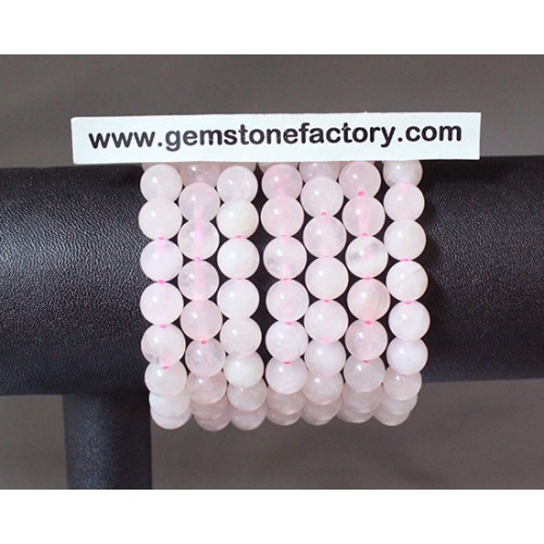 Bead Bracelet 8mm  Rose Quartz 