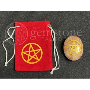 Sunstone Pentacle Palm Stone With Pouch